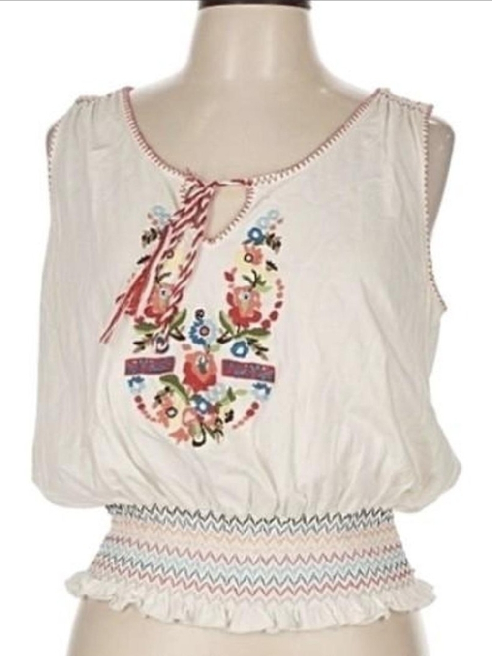 TINY Women’s Embroidered Sleeveless Peasant Top